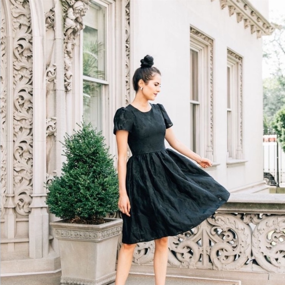 Rachel Parcell Black Floret Organza Dress XS NWT